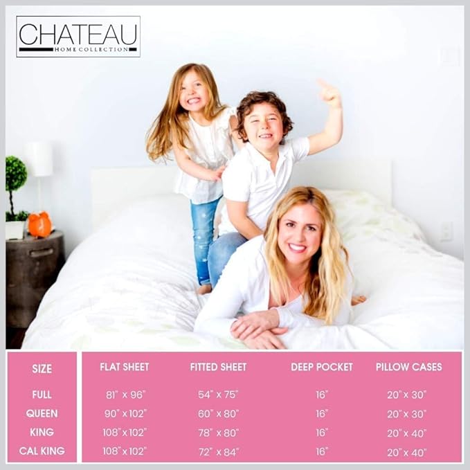 100% Cotton Sheets For Twin Bed, 800TC Fully Elasticated Twin Fitted Sheet & Pillowcase Sets, Fade Resistant Soft & Comfy 15" Deep Pocket Sheets Machine Washable, Naturally Cool & Breathable- Ivory