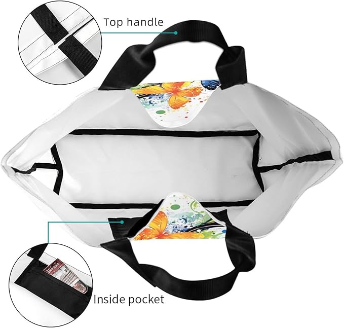 Tote Bag Shoulder Bags for Women Grocery Shopping Bag Reusable Bags Boho-Red Paisley 1