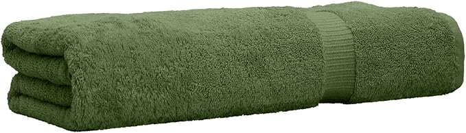 Luxury Hotel & Spa Quality, Quick Dry 100% Turkish Cotton 700 GSM, Eco Friendly Towel, for Bathroom Oversize Dobby Border Bath Towels 35 X 70 (Bath Sheet Single Towel Set of 1, Moss)