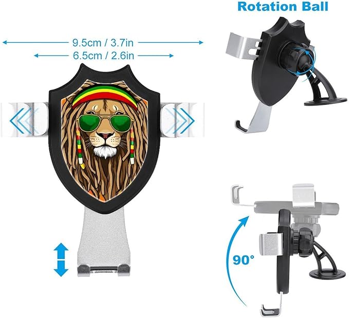 Phone Holders Phone Stand Cell Phone Car Mount Hands Free Automobile Holder Rasta Flag Weedleaf Rastafarian Reggae Lion