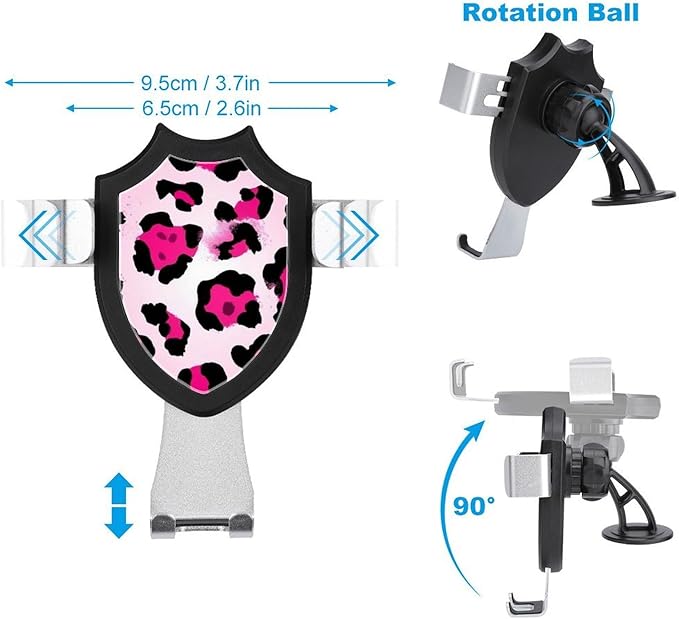 Fashion Phone Holders Universal Hands Free Automobile Cell Phone Holder Paint Splatter Cheetah Leopard Print Pink