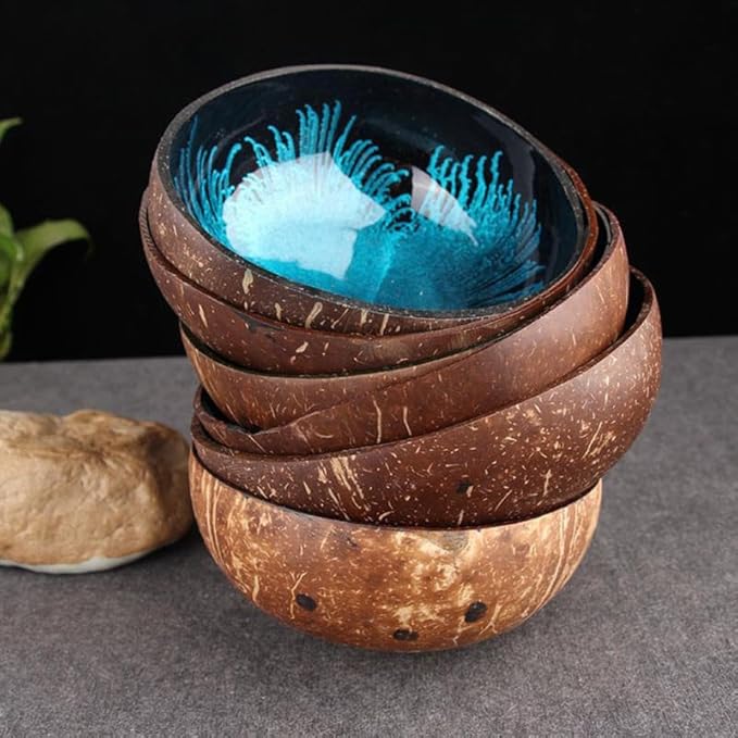 Natural Coconut Shell Bowl Unique Storage Dish for Keys Nuts and Candy Stylish Design for Home Decor for Living Room Bedroom Office