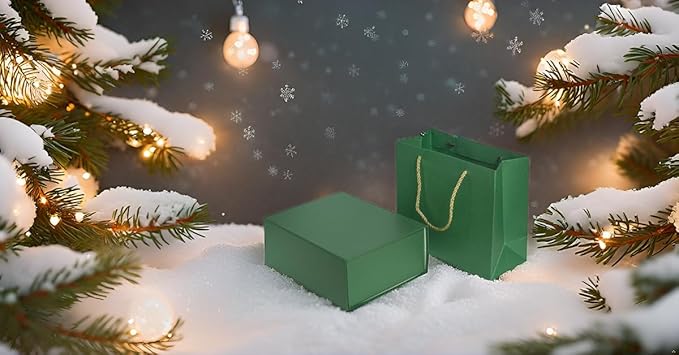 Elegant Gift Boxes with Gift Bag for Presents with Lids Magnetic Closure Rectangle Collapsible for Christmas, Valentine's Day，Birthday Gift Packging (Green)