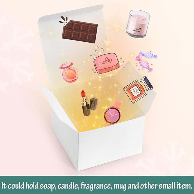 ValBox 5x5x3.5 White Gift Boxes, 20 PCS Gift Boxes with Lids for Presents, Small Bridesmaid Box for Gifts, Wedding, Crafting, Recyclable, Easy Assemble Cardboard Boxes