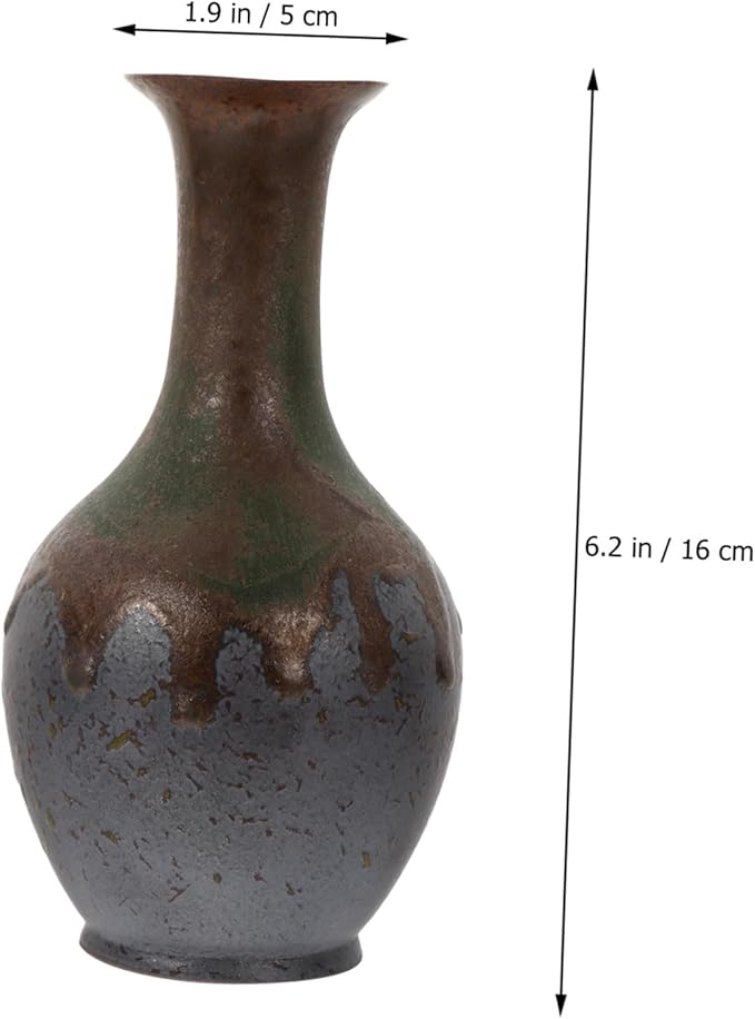 Retro Ceramic Flower Vase for Desktop Floral Arrangements Delicate Stoneware Vase Home Decor with Simple Elegant Design for Fresh Dried Flowers Artistic Accent for Living Office