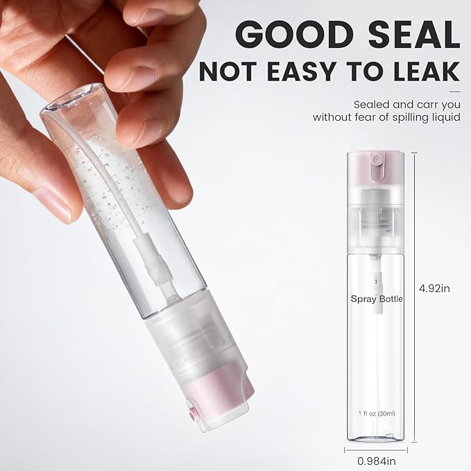 4 Pack Refillable Spray Bottle, Reversible Small Empty Spray Bottle with Fine Mist, Leak Proof - for Cleaning Solutions, Mosquito prevention, Face & Hair Mist - 4pk 1 OZ / 30 ML