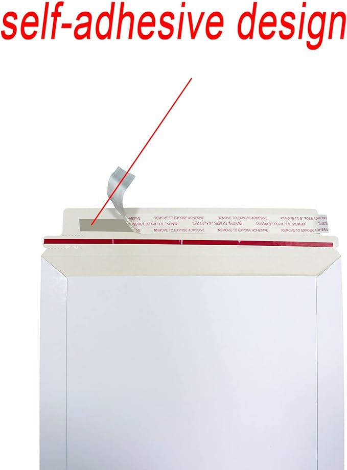 Rigid Mailers 30 Pack 10 x 13.5 inches White Self Seal Stay Flat Bulk Cardboard Kraft No Bend Mailers Peel and Seal for Document Photos Pictures Papers Files CD