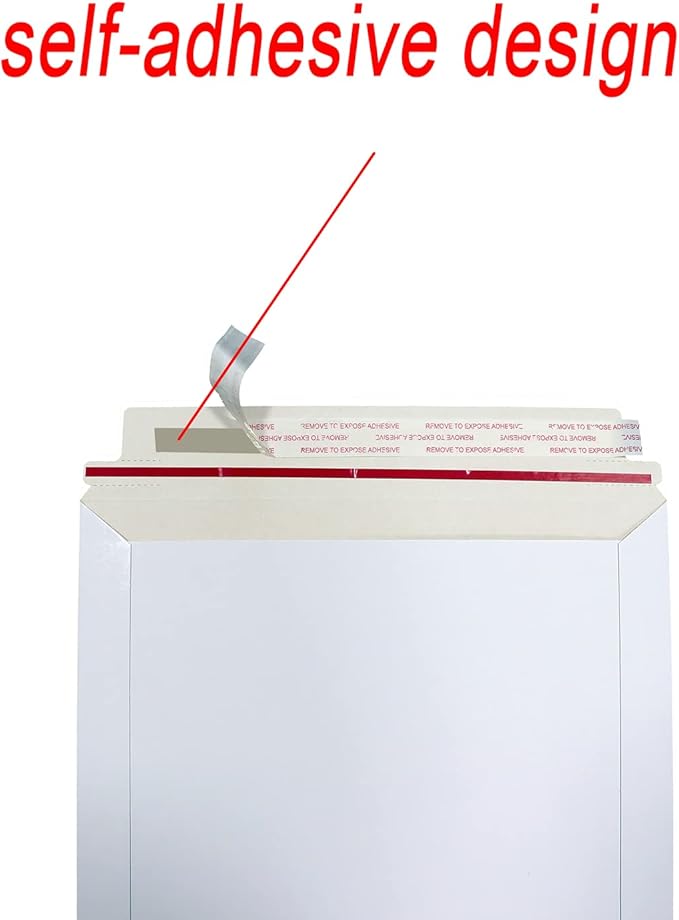Rigid Mailers 30 Pack 9.25 x 11.75 inches White Self Seal Stay Flat Bulk Cardboard Kraft No Bend Mailers Peel and Seal for Document Photos Pictures Papers Files CD