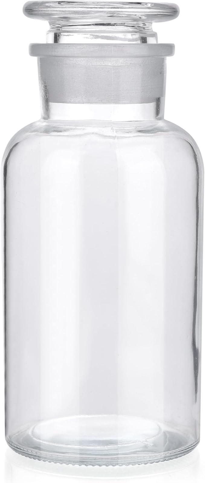 Lab Glass Reagent Bottle,Wide Mouth Glass Storage Bottle with Ground Stopper,Decorative Bottles/Vase (Clear, 500ML)