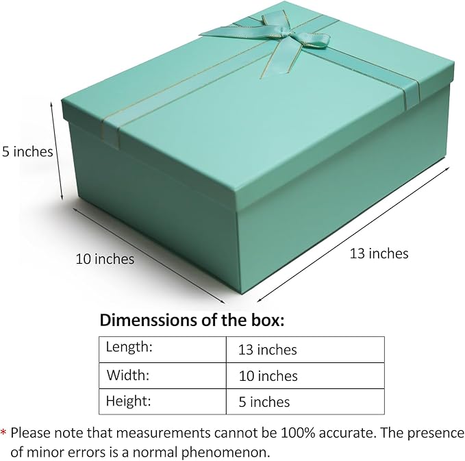 Green Gift Boxes with Lids for Presents, 2 Pack 13"x10"x5" Large Gift Boxes, Foldable Gift Wrap Boxes, Versatile Empty Gift Box for Birthday, Anniversaries, Weddings, Any Occasion