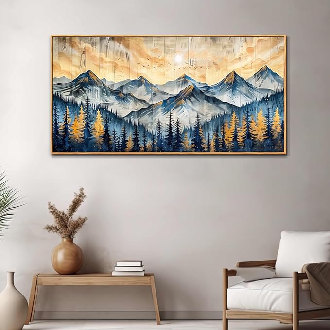 QIYILEXWART Canvas Wall Art For Living Room Wall Decor For Bedroom Office Wall Decoration Mountain Landscape Painting Farmhouse Pictures Artwork Room Aesthetic Home Decor 20x40 In