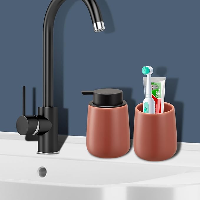 Soap Foaming Dispenser Ceramic with Easy-to-Press Pump Hand Foam Dispenser for Shampoo Bathroom Kitchen 12 oz