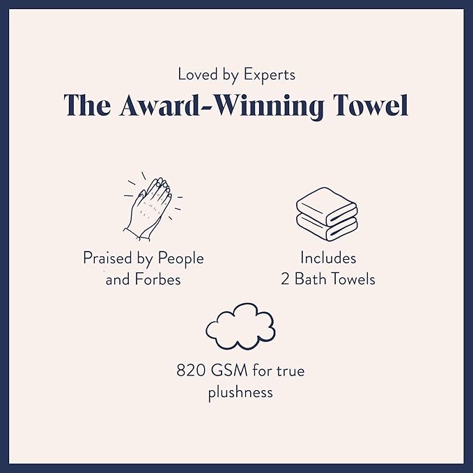 Brooklinen Super-Plush Turkish Cotton Bath Towels Set of 2 Cotton, 820 GSM, Machine Washable, Perfect Bath Towels for Bathroom, Spa & Shower (30" x 58", Smoke Grey)