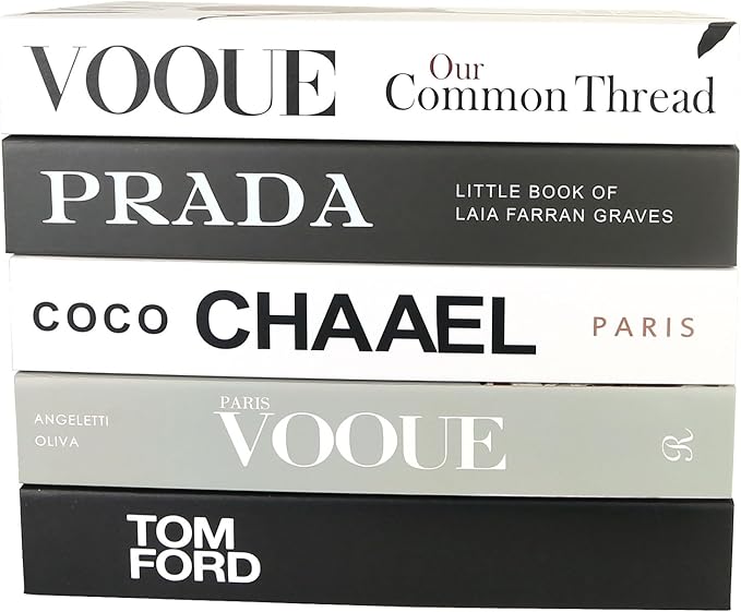 PTShadow 5 Pcs Decorative Books Aesthetic Chic Faux Book Set for Room Décor,Modern Home Decor Coffee Table Decor