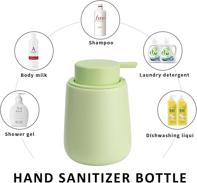 Soap Dispenser Ceramic with Easy-to-Press Pump Hand Lotion Liquid Dispenser for Shampoo Bathroom Kitchen 12 oz