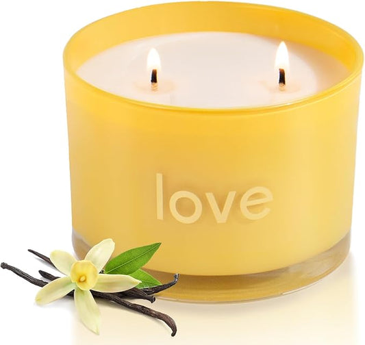 KONNI 2 Wick Vanilla Love Scented Candles for Home, Relaxing Soy Candles, 12.35oz Luxury Love Aromatherapy Candle for Women Men, 60 Hours Long Lasting Candle, Clean Burning Jar Candle, Romantic Gifts
