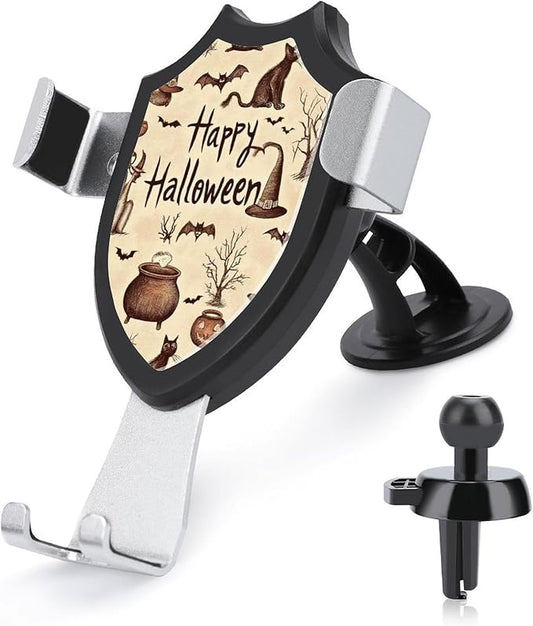Fashion Phone Holders Universal Hands Free Automobile Cell Phone Holder Halloween Decorations Black Cat Bat Pumpkin Skull Party Pattern