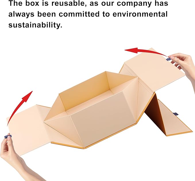 Rsgift 2 Pack Yellow Gift box,14x11x7 inch Packaging Gift Boxes with Lids for Valentines Day,Large Gift Boxes for Presents Birthday Christmas,Thanksgiving Day