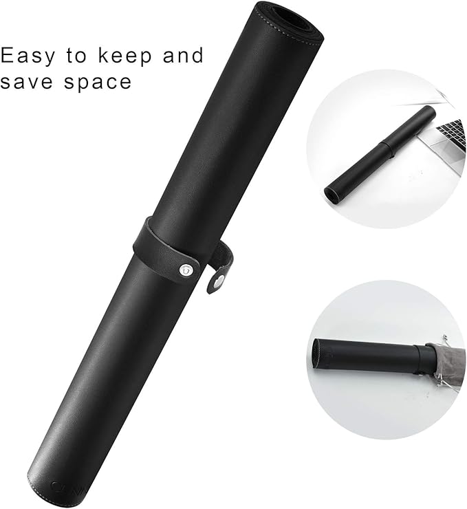 CENNBIE 59" x 27.5" Large Leather Desk Mat, Extended Mega Size Mouse Pad with Full Desk Coverage, Waterproof Office Desk Protector (Black)