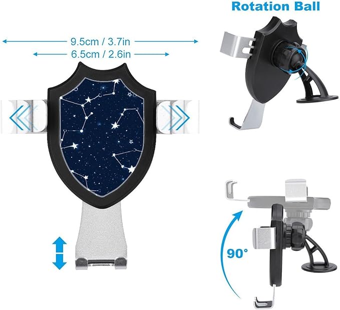 Hands Free Automobile Holder Constellation Galaxy Starry Night Stars Glow in The Dark Midnight Phone Holders Phone Stand Cell Phone Car Mount