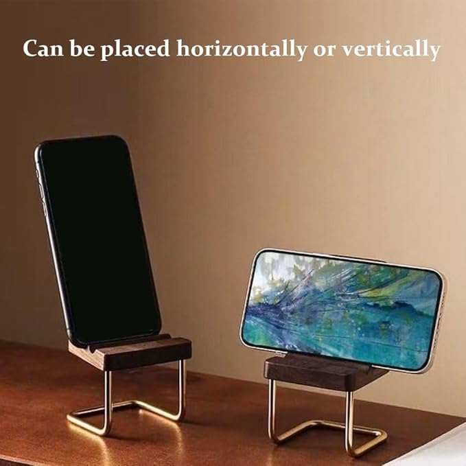 Cell Phone Holder Mini Black Walnut Wooden Chair, Mobile Phone Holder Stand, Portable Small Chair Holder Desktop Decoration