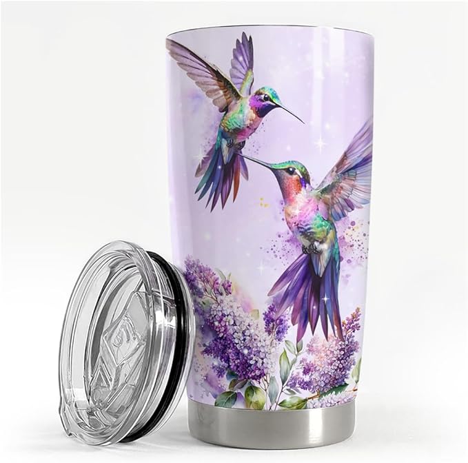 Hummingbird Tumbler 20oz Stainless Steel Insulated Travel Mug Cup for Women Girls Grandma Mom Hummingbird Gifts for Birthday Christmas Mothers Day