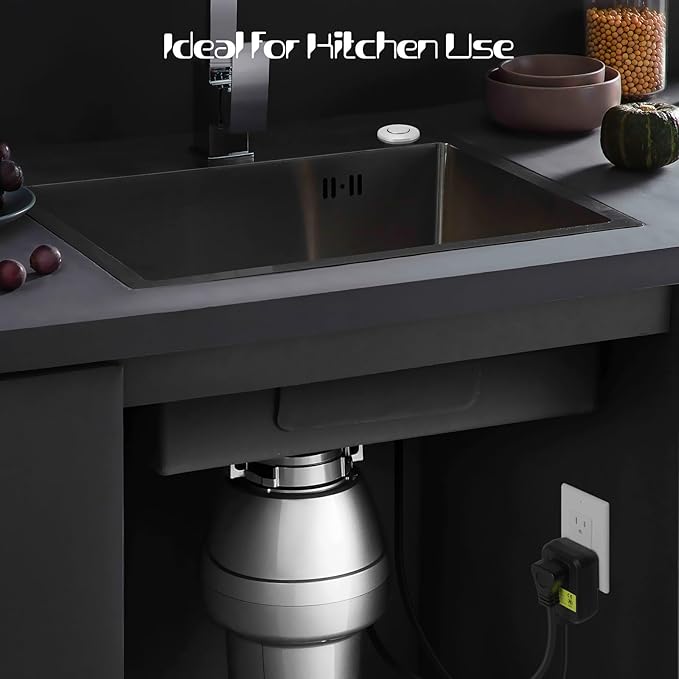 Garbage Disposal Air Switch Kit Sink Top Waste Disposal Stainless Steel Brushed Nickel On/Off Air Button Food and Waste Disposals Part by Etoolcity, UL Listed