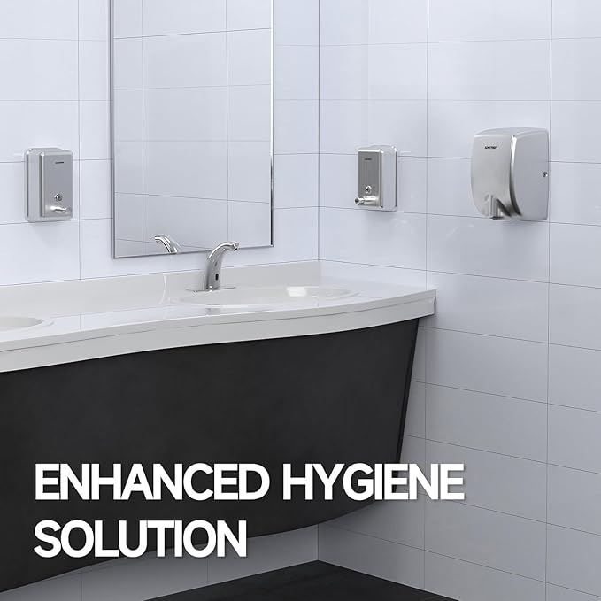 Commercial Soap Dispenser Wall Mount, Brushed Stianless Steel Finish Manual Soap Dispenser - 37oz (1100ml) Model 1003