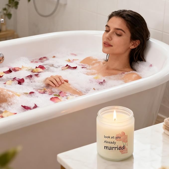 Lavender & Eucalyptus Scented Aromatherapy Candle - Natural Soy Wax, Long-Lasting, Ideal Newlywed Gift for Friend on Wedding/First Anniversary/Christmas