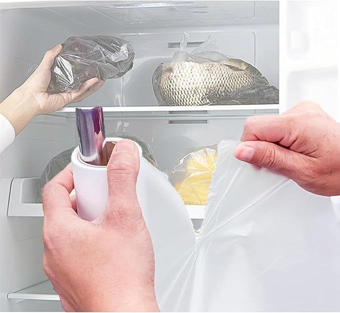 Mr Miracle Plastic Produce Bags for Food Storage - 12"x20" Clear Grocery Bag for Fruits, Vegetables, Bread - Easy Peel-Off Design, Continuous Roll, 1.75" Core, Pack of 1440 Bags [4 rolls]