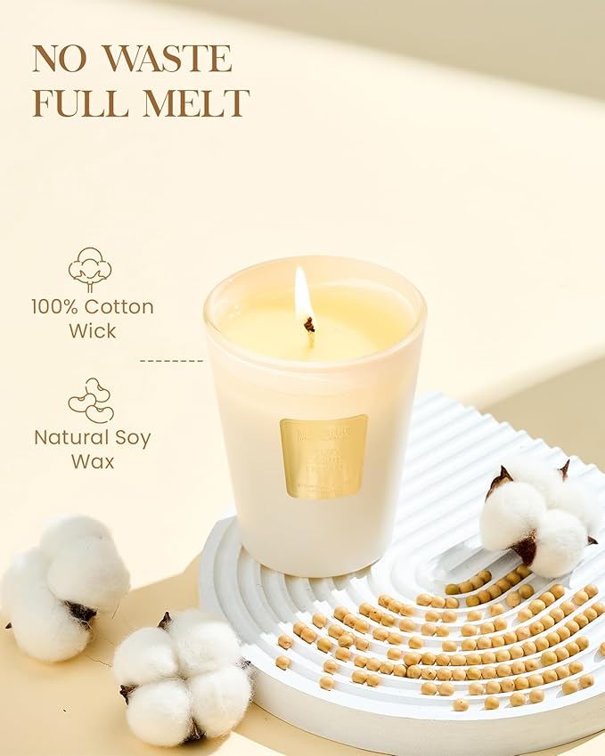 M&SENSE Puffy Cloud Dream Scented Candle Home Decor, Natural Soy Wax,14.1oz 60 Hours Long Lasting Slow Burning, Aromatherapy Fall Winter Candle for Stress Relief