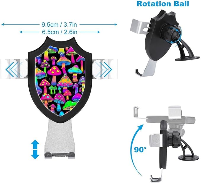 Fashion Phone Holders Universal Hands Free Automobile Cell Phone Holder Rainbow Colorful Neon Mushrooms