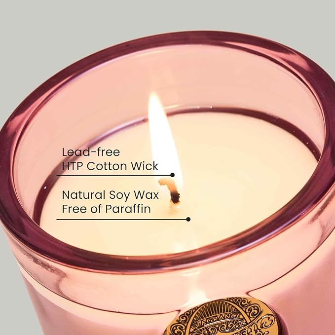 M&SENSE Natural Soy Candle | Saltwater Rose & Pink | 9.2 oz, 50H Burn Time | Luxury Scented Candle for Relaxation, Gifting, Home Décor | Ideal for Bedroom, Office, Party Ambiance