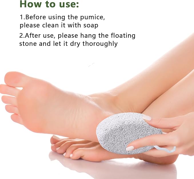 8-Pack Foot Pumice Stone for Feet, Borogo Natural Lava Pedicure Tools Hard Skin Callus Remover for Feet and Hands