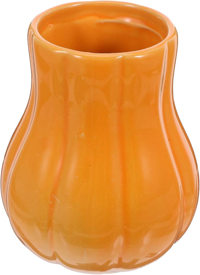 PRETYZOOM Spoon Spatula Organizer: Ceramic Kitchen Utensil Crock for Countertop Cooking Utensil Jar Organizer for Farmhouse Kitchen Counter Orange