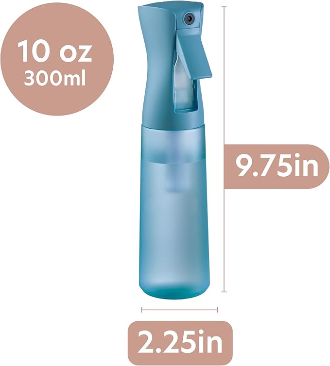 10 OZ Continuous Spray Bottles - Ultra Fine Mist Sprayer | Water Spray Bottle For Hair Stuff, Mister Spray Bottle For Plants Mister | Hair Spray Bottles For Hairstyling, Cleaning, Salons