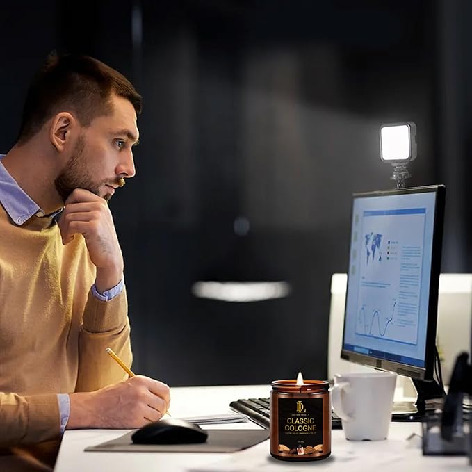 Classic Cologne Candle, Cologne Aromatherapy Candle, Masculine Candles for Men, Father's Day Gifts for Men, Natural Soy Candles for Home Scented, Long Lasting with 50 Hour Burn Time, 7oz