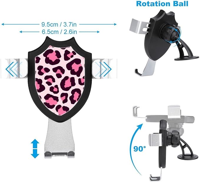 Men's Phone Holders Universal Hands Free Automobile Cell Phone Holder Cheetah Leopard Print Floral Pink
