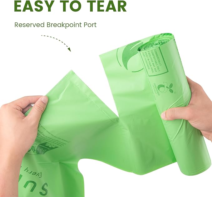 SUPERBIO 55 Gallon Compostable Yard Waste Bags, Lawn & Leaf Bags, Heavy Duty Extra Thick 1.57 Mil, (80 Count Bulk), 208.1 Liter, BPI and OK compost INDUSTRIAL