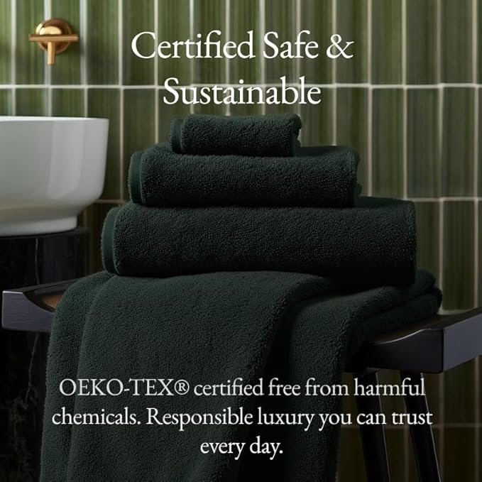 Italic Ultraplush 100% Australian Cotton Towels - Set of 2 Luxury Bath Towels, Quick Dry Plush and Absorbent, Heavy Duty Large Bath Towels, 800GSM for Bathroom & Spa (Deep Forest)