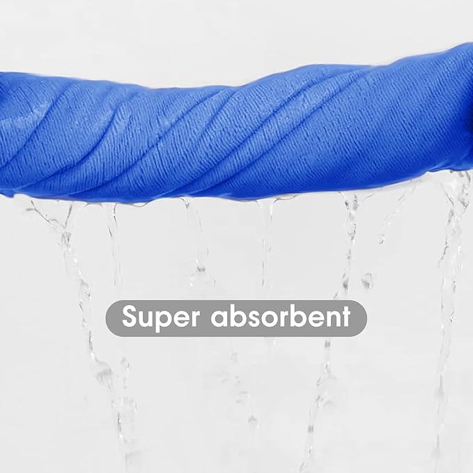 JML Microfiber Bath Towels, Bathroom Towel Set 2 Pack (30" x 60") - Extra Large, Soft and Absorbent, Quick Dry, Use for Body, Hair Wrap, SPA, Fitness, Sport, Yoga, Dark Blue