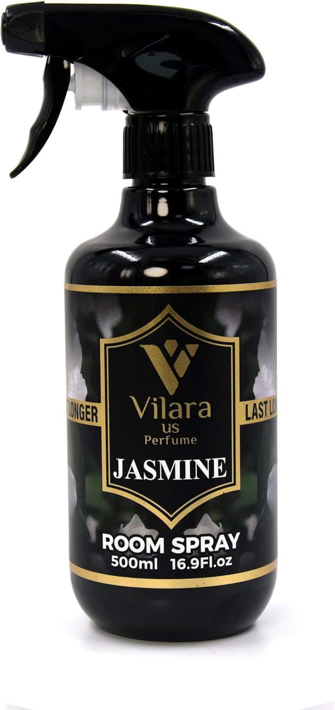 Room Spray Air Freshener Odor Eliminator Spray for Home, Bathroom & Office Long Lasting Floral Mist Deodorizer, Non Toxic Natural Air Spray for Bedding, Fabric & Furniture, 500 ml,16.9 fl oz (Jasmine)