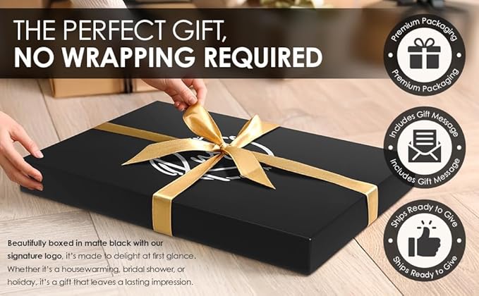 33"x 24" EXTRA LARGE Acacia Wood Cutting Board for Kitchen w/Juice Grooves, Tray Handles, Gift Box, Butcher Block, Serving & Charcuterie Tray, 10 Chalkboard Labels w/Chalk Pens