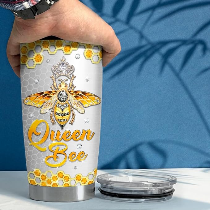 SANDJEST Bee Tumbler 20oz Jewelry Drawings Stainless Steel Insulated Tumblers Gifts for Women Girls Coffee Travel Mug Cup Gift for Birthday Christmas