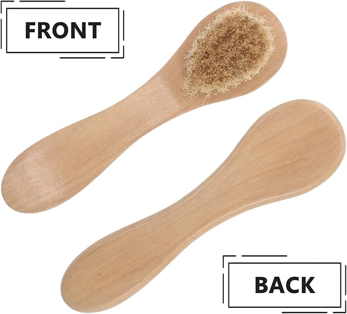 STOBAZA Multi-Function Wooden Shower Body Brush with Exfoliating Bristles for Deep Skin Cleansing Long Handle for Reach Areas Portable Dry Skin Brush for Face and Body Massage and