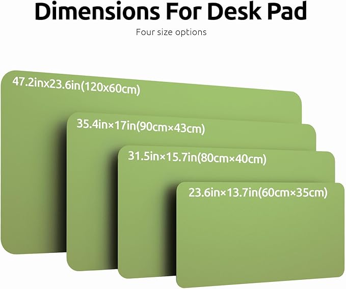 YSAGi Leather Desk Protector, Office Mat, Large Mouse Mat, Non-Slip PU Leather Blotter, Laptop Pad, Waterproof Writing Pad for Office and Home (Leaf Green, 23.6" x 13.8")