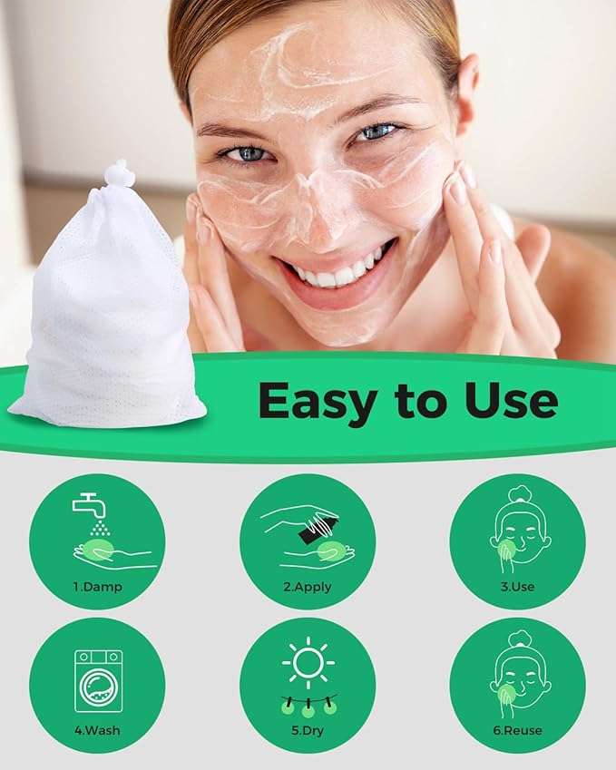 ProCIV Reusable Makeup Remover Pads - 16 Packs Washable Organic Reusable Cotton Rounds for All Skin Types & Toner with Laundry Bag, Zero Waste Reusable Cotton Pads for Face for Woman Gift (White)