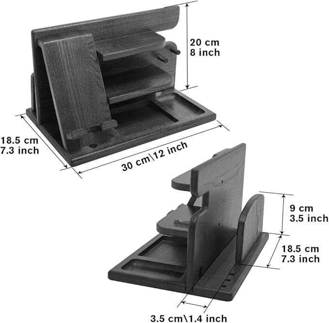 Gifts for Men Christmas, Wood Phone Docking Station, Mens Gifts for Birthday or Gifts for Dad Fathers Day, Desk Workspace Organizer Nightstand Organizer Key for Wallet & Watch Holder Husband Christmas