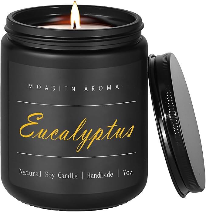 MOASITN Eucalyptus Natraul Soy Candle| Mint,Eucalyptus,Basil Heavenly Scented Candel for Home Aromatheraphy| Handmade,Long Lasting,Clean Burn| Women,Men Gift for Relaxing,Housewarming,Birthday|7oz