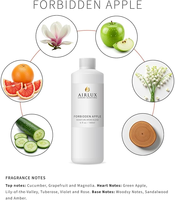 Signature Aroma Oil No. 28 Forbidden Apple – Cucumber, Grapefruit, Magnolia – Aroma Oil for Cold Air & Waterless Diffusers and DIY Crafts – 180 mL, 6.1 fl oz Eco Refill Bottle